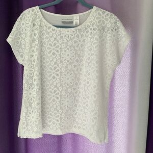 Alfred Dunner White Sleeveless blouse